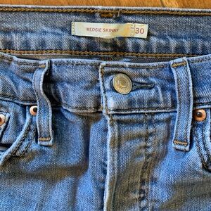 Levi Wedgie Skinny Distressed Jeans